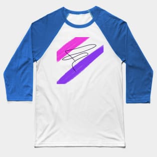 Pink Purple abstract black watercolor art Baseball T-Shirt